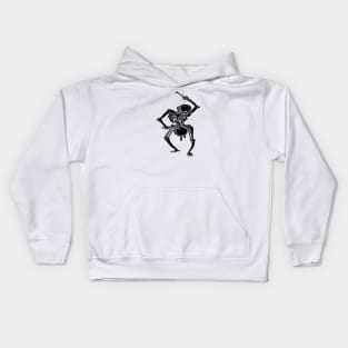 Civil War Federal Drummer Boy Skeleton In Black Kids Hoodie